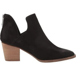 Blondo Black Ankle Boots with Tan Heel